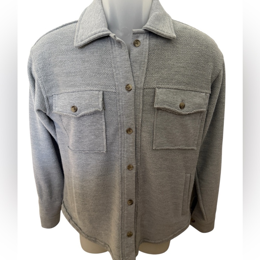 THREAD & SUPPLY Gray Button Down Sweater Jacket Front Pockets Women XS